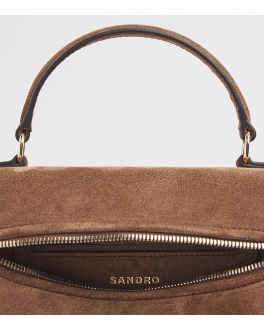 Sandro Brown Suede Tangolino Vanity Bag