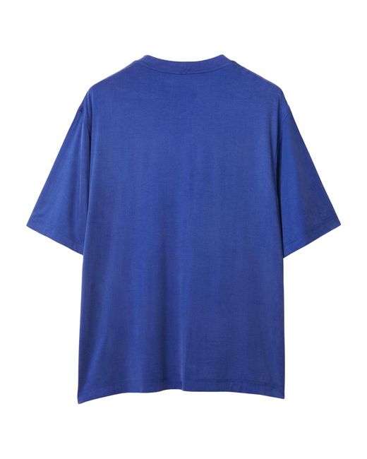 Burberry Blue Stretch-jersey T-shirt for men