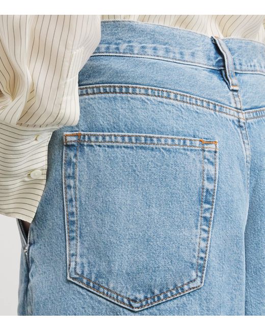 FRAME Blue The Drape Wide-Leg Jeans