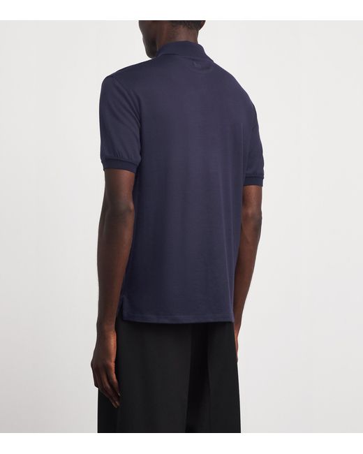 Colombo Blue Kid Wool Polo Shirt for men