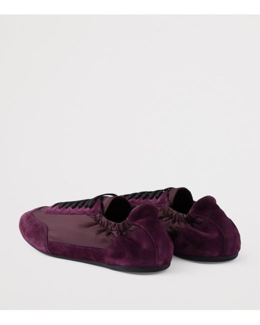 Prada Purple Re-Nylon And Suede Collapse Sneakers for men