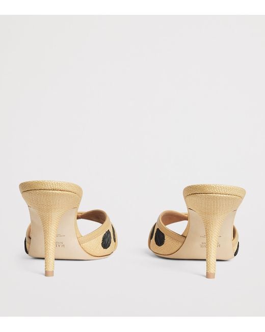 Malone Souliers Metallic Raffia-Leather Perla Mules 70