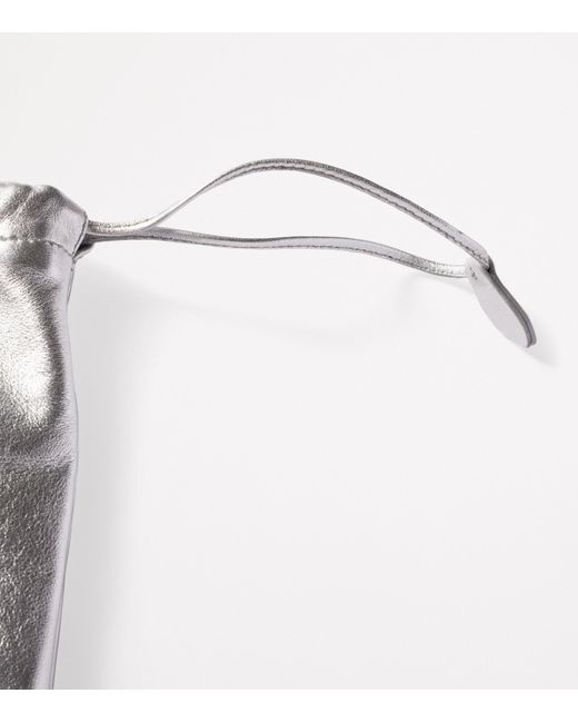 Miu Miu White Leather Drawstring Pouch