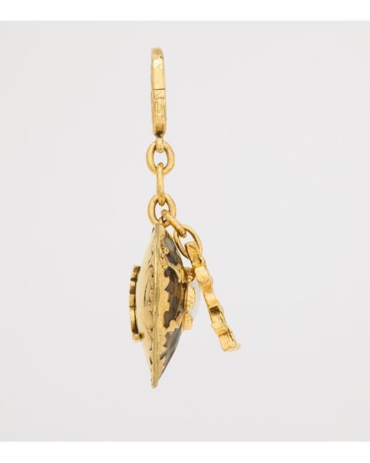 Saint Laurent Metallic Cassandre Heart Bag Charm