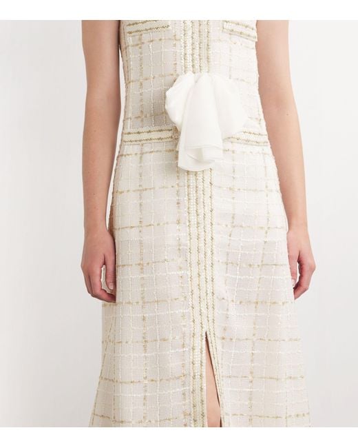 Giambattista Valli White Bow-detail Bouclé Dress