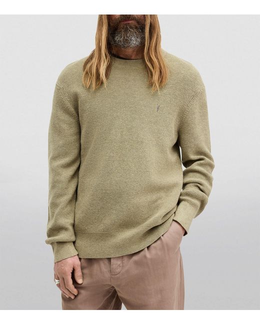 AllSaints Green Cotton-wool Aspen Sweater for men
