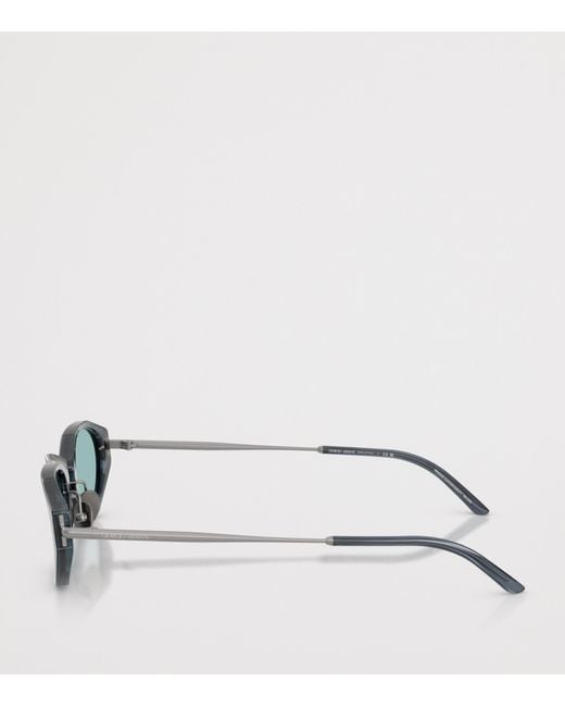 Giorgio Armani Green Irregular Oval Sunglasses for men