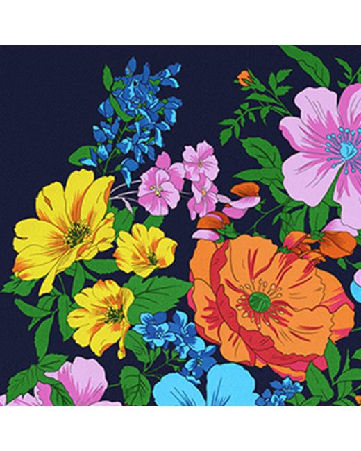 Weekend by Maxmara Blue Silk Floral Print Scarf