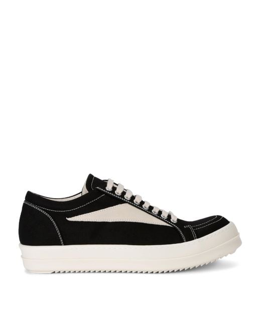 Rick Owens Black Canvas Vintage Low-Top Sneakers for men