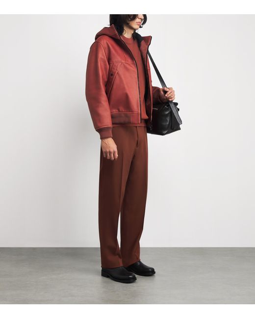 Stone Island Red Cotton Rib-Knit Compass Sweater for men