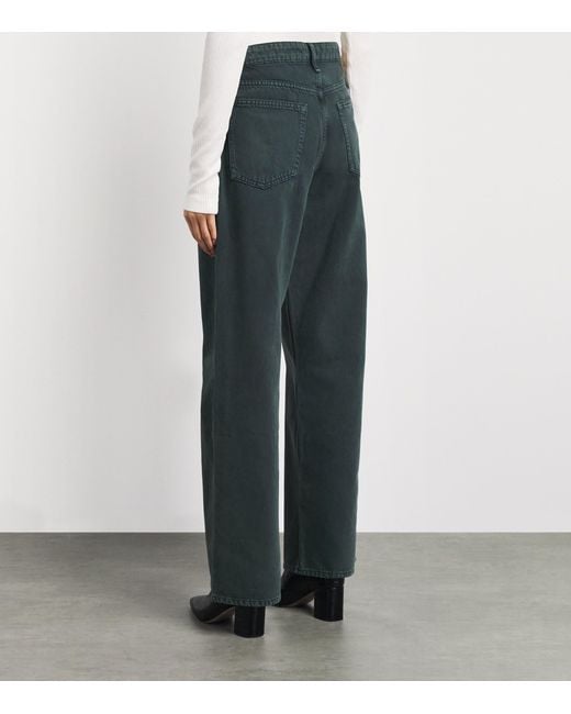 Rag & Bone Gray Logan Mid-Rise Wide-Leg Jeans