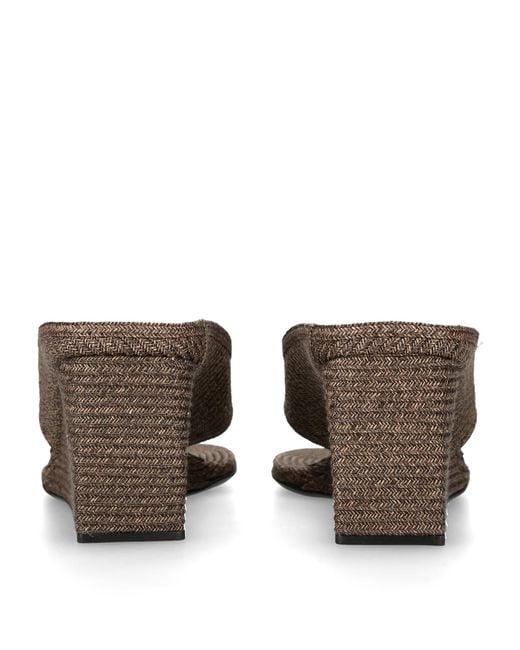 Alaïa Brown Raffia Cube Wedge Sandals 75