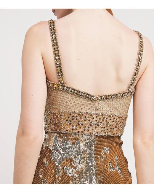 Jenny Packham Metallic Embellished Only You Maxi Dress