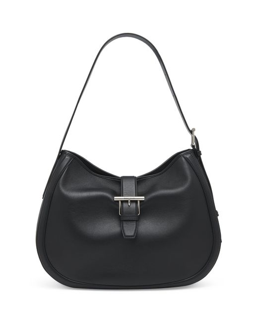 Alexander McQueen Black Leather T-Bar Shoulder Bag