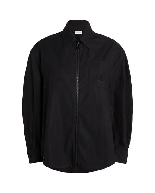 Moncler Black Cotton Zip-up Overshirt