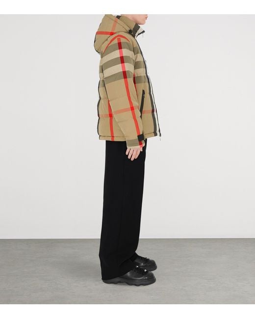 Burberry Brown Reversible Check Puffer Jacket for men