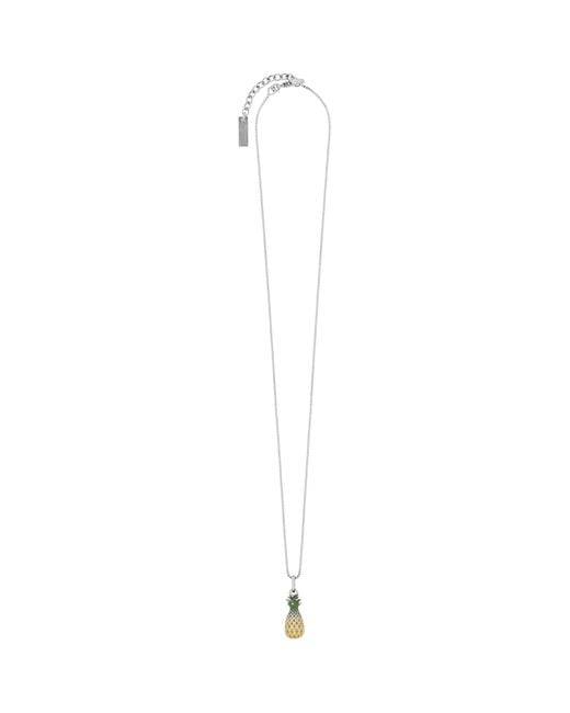 Saint Laurent White Enamelled Pineapple Necklace