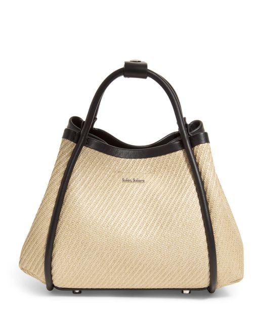 Max Mara Natural Extra Small Raffia Marine Top-Handle Bag
