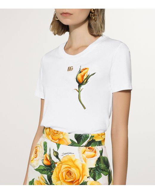 Dolce & Gabbana White Floral T-shirt