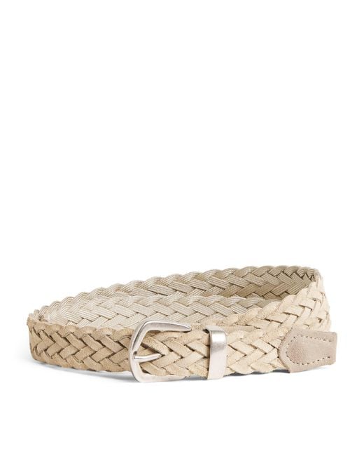 Eleventy Natural Suede-Blend Belt for men