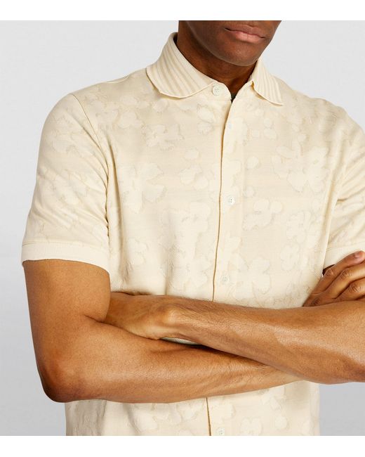 Paul Smith Natural Cotton Jacquard Polo Shirt for men