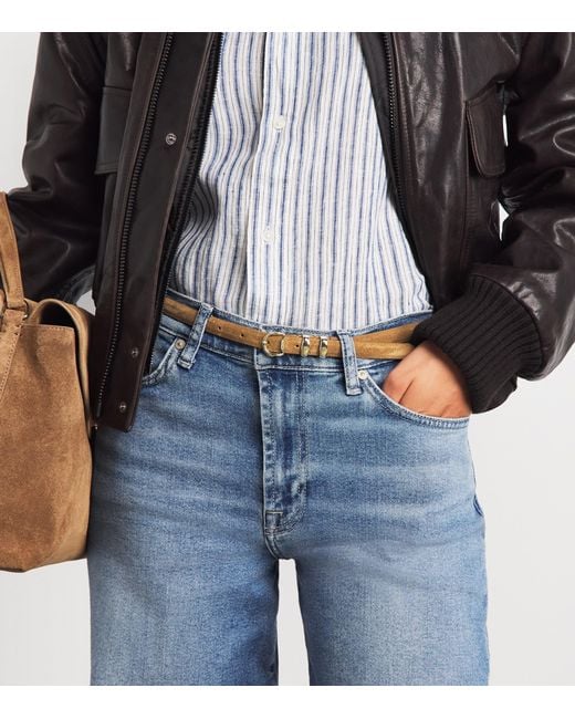 Sandro Natural Suede Buckle Belt