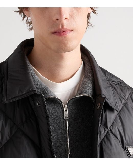 Prada Black Technical Quilted Down Jacket for men