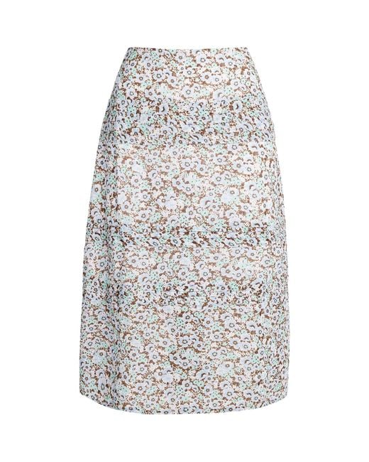 Tory Burch White Printed Midi Skirt