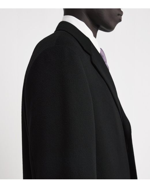 Canali Black Wool-Cashmere Overcoat for men