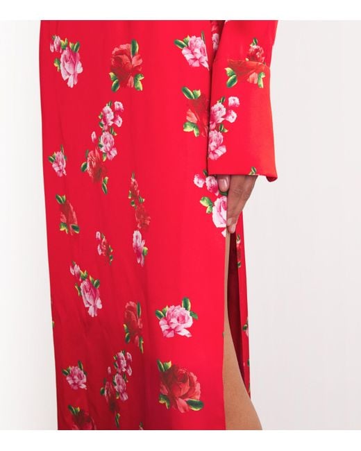 Magda Butrym Red Silk Floral Gown