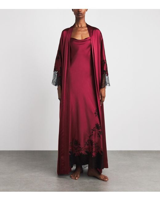 Carine Gilson Red Silk Long Hanae Nightdress