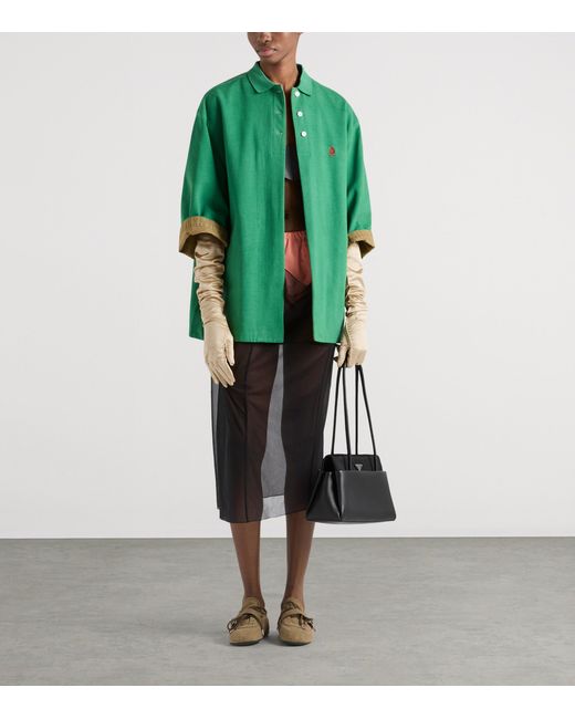 Prada Green Old Piqué Blouson Jacket