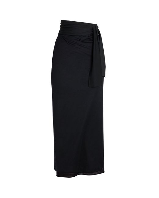 Eres Black Peplum Cover-up Skirt