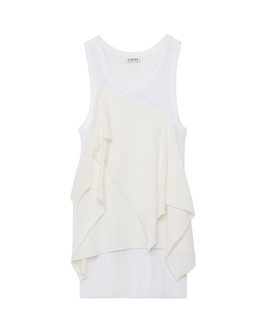 Loewe White Asymmetric Panel Tank Top