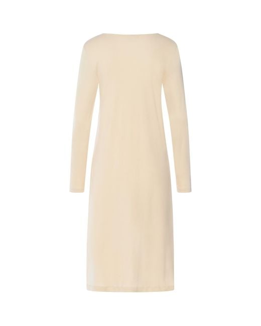 Hanro Natural Cotton Long-Sleeve Belen Nightdress