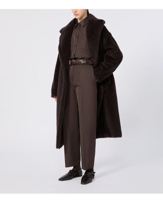 Max Mara Black Alpaca-Wool-Silk Teddy Bear Icon Coat