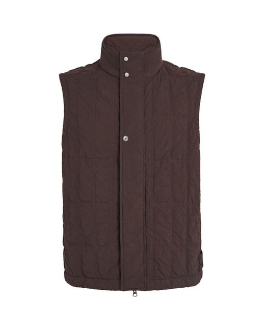 Stone Island Brown Ghost Piece Econyl Padded Gilet for men