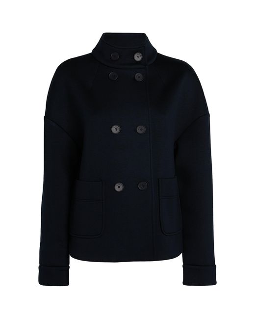 MAX&Co. Blue Jersey Double-breasted Jacket