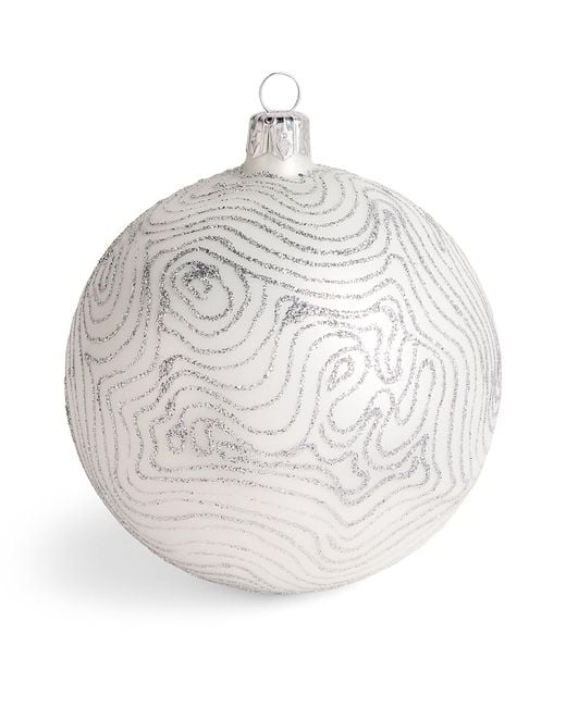 Harrods White Glitter Spider Web Bauble