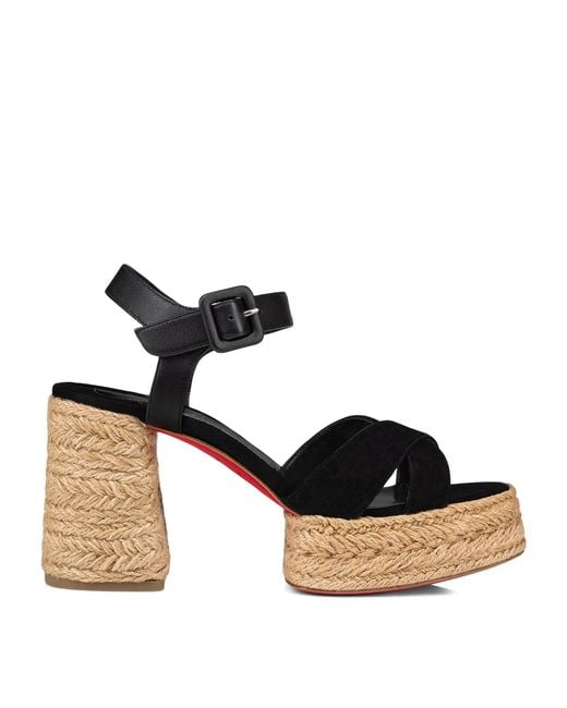 Christian Louboutin Black Calakala Suede Espadrille Sandals 70