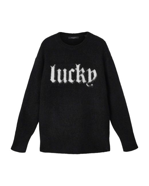 AllSaints Black Brushed Lucky Sweater
