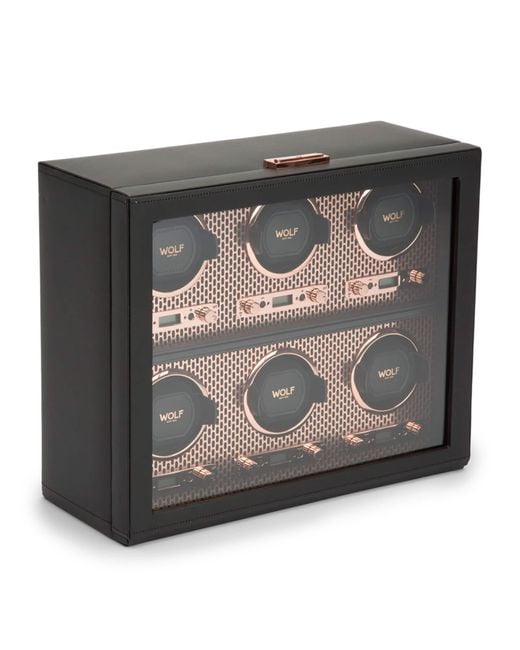 Wolf Black Axis 6-Piece Watch Winder