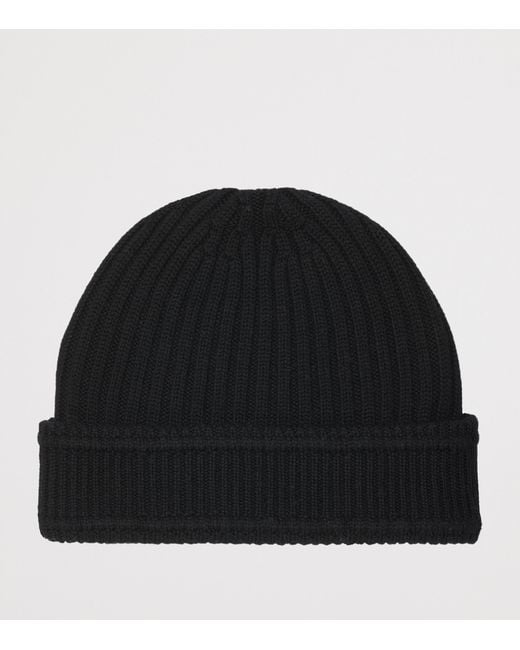 Burberry Black Wool Logo Beanie for men