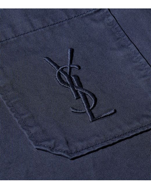 Saint Laurent Blue Cotton Cassandre Overshirt for men