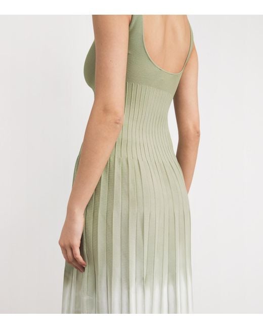 STAUD Knitted Ellison Midi Dress in Green | Lyst