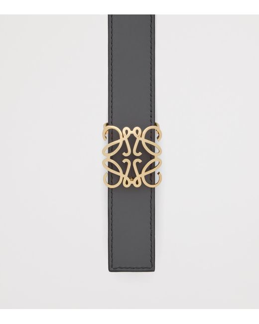 Loewe Brown Leather Reversible Anagram Bombé Belt