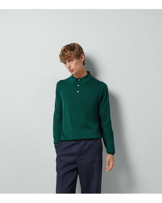 Gucci Green Wool Collared Sweater for men