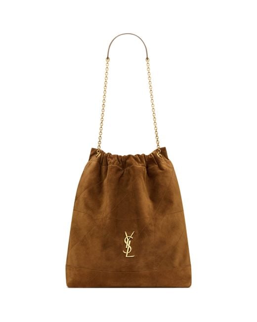 Saint Laurent Brown Large Suede Jamie Pochon Shoulder Bag