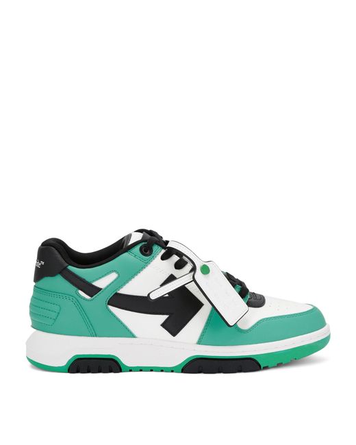 Off-White c/o Virgil Abloh Green Leather Out Of Office Sneakers for men