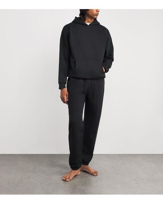 Skims Black Fleece Lounge Relaxed Hoodie for men